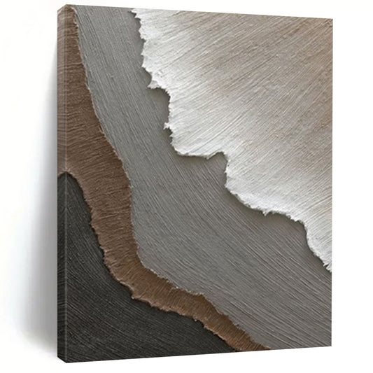 “Neutral Layered Abstraction - Gray, Brown, White Textured Art” Painting On Canvas DTP269