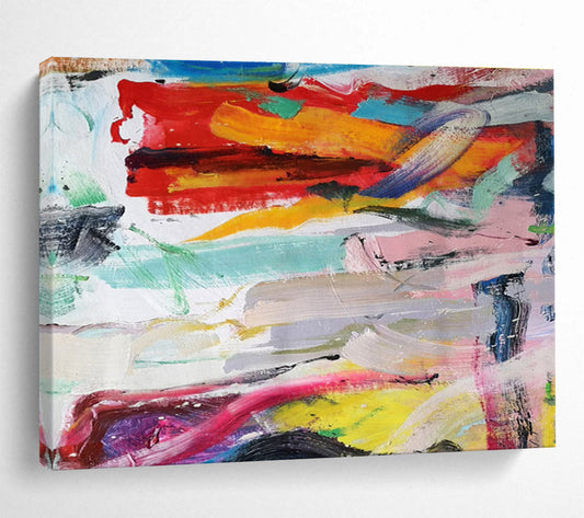 Bold Color Block Abstract Painting On Canvas DKH305