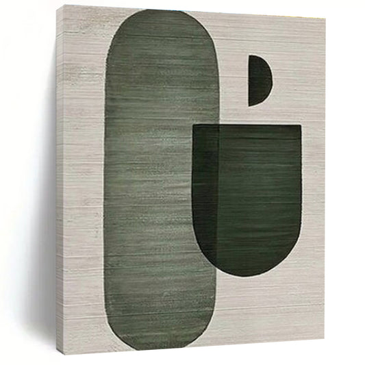 “Green Geometric Arrangement”，Minimalist Abstract Style CT0675