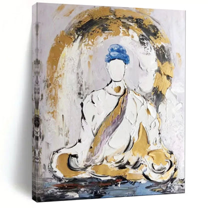 “Abstract Meditative Figure” – Textured Spiritual Acrylic CT2098