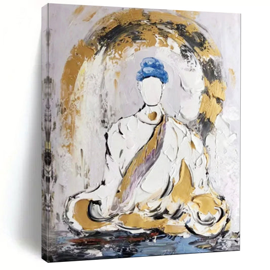 “Abstract Meditative Figure” – Textured Spiritual Acrylic CT2098