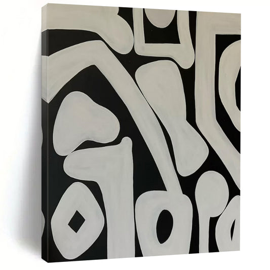 “Black - White Organic Forms” – Abstract Organic Art CT0989