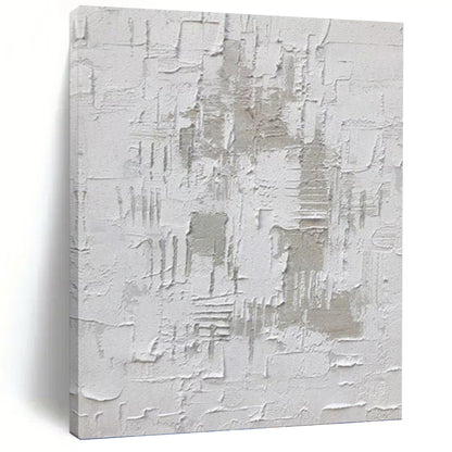 “Textured White Minimalism” - Subtle Abstract Painting On Canvas DKH1063