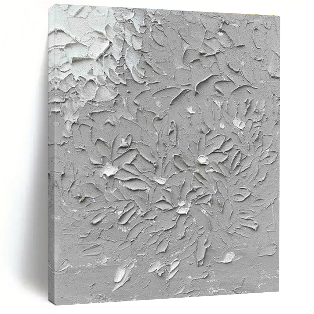 “Gray Textured Floral Abstraction” ，Abstract Textured Painting CT0811