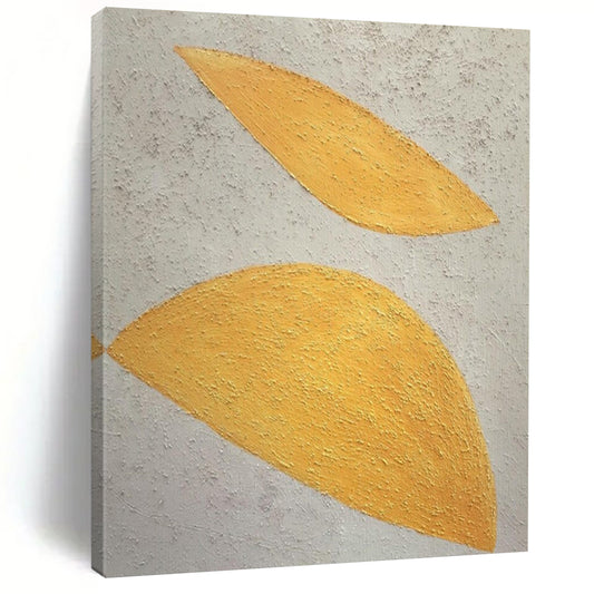 “Yellow - White Textured Leaves” – Abstract Leaf Art CT0990