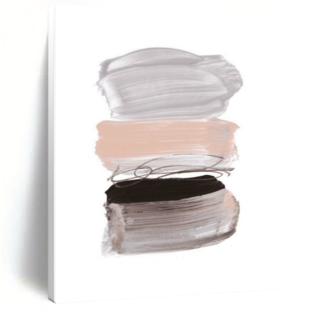 “Soft Gray - Pink Paint Strokes Stack” - Minimalist Color Field Painting On Canvas DTP184