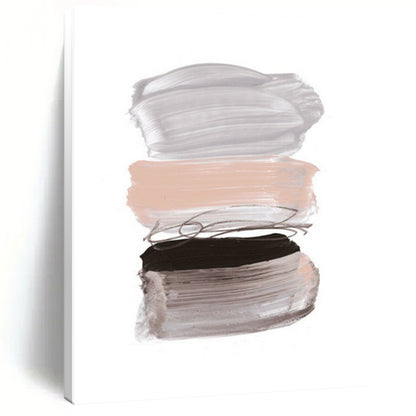 “Soft Gray - Pink Paint Strokes Stack” - Minimalist Color Field Painting On Canvas DTP184