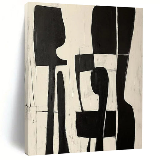 “Black & White Organic Abstract” - Abstract Painting CT2368