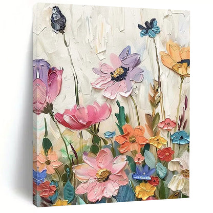“Textured Floral Medley” - Impressionist Flower Painting On Canvas DTP087