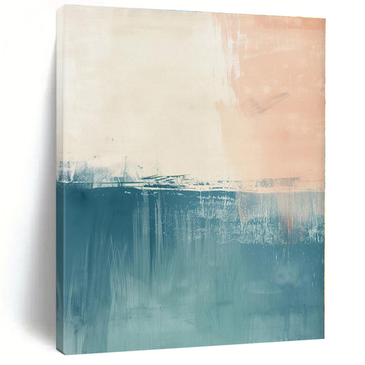 Pink - Blue - White Blended Landscape - Abstract Landscape Acrylic Painting CT1380