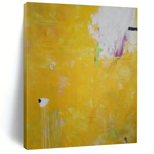 Bright Yellow - Based Abstraction - Color - Field Painting - Style Acrylic Painting CT1407
