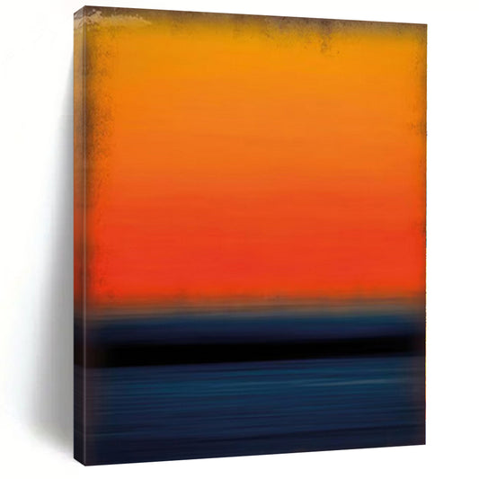 “Vibrant Orange - Blue Horizon” – Color Field Painting CT1183