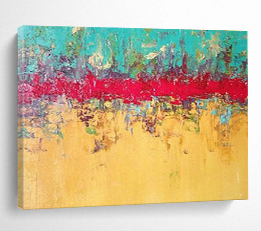 “Vibrant Color Strip Abstract” Abstract Expressionist Painting On Canvas DKH403