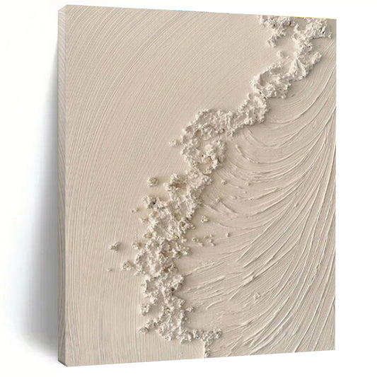 “Textured White Wavelet”，Abstract Impasto Style CT0681