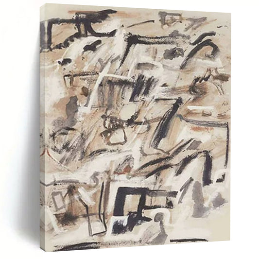 “Brown - Gray Abstract Chaos” - Abstract Expressionist Painting On Canvas DTP143