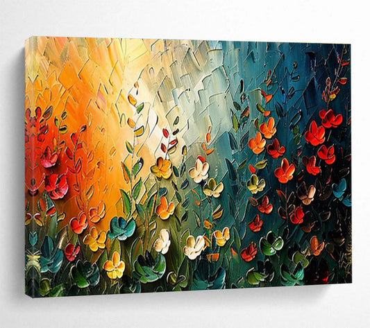 Colorful Floral Field Painting On Canvas DKH687