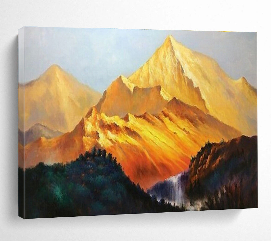 “Golden Mountain Landscape” Realistic Oil Painting On Canvas DKH433