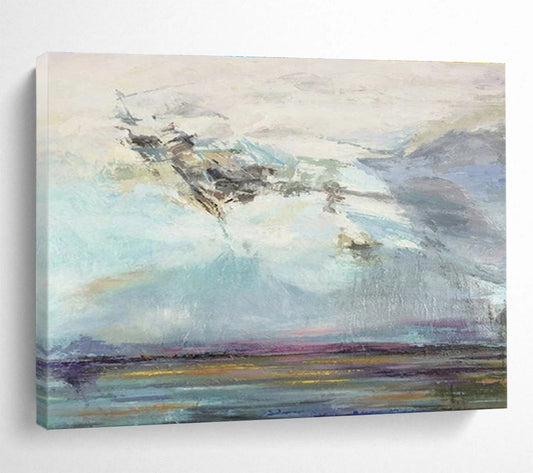 Ethereal Abstract Sky and Water Painting On Canvas DKH196