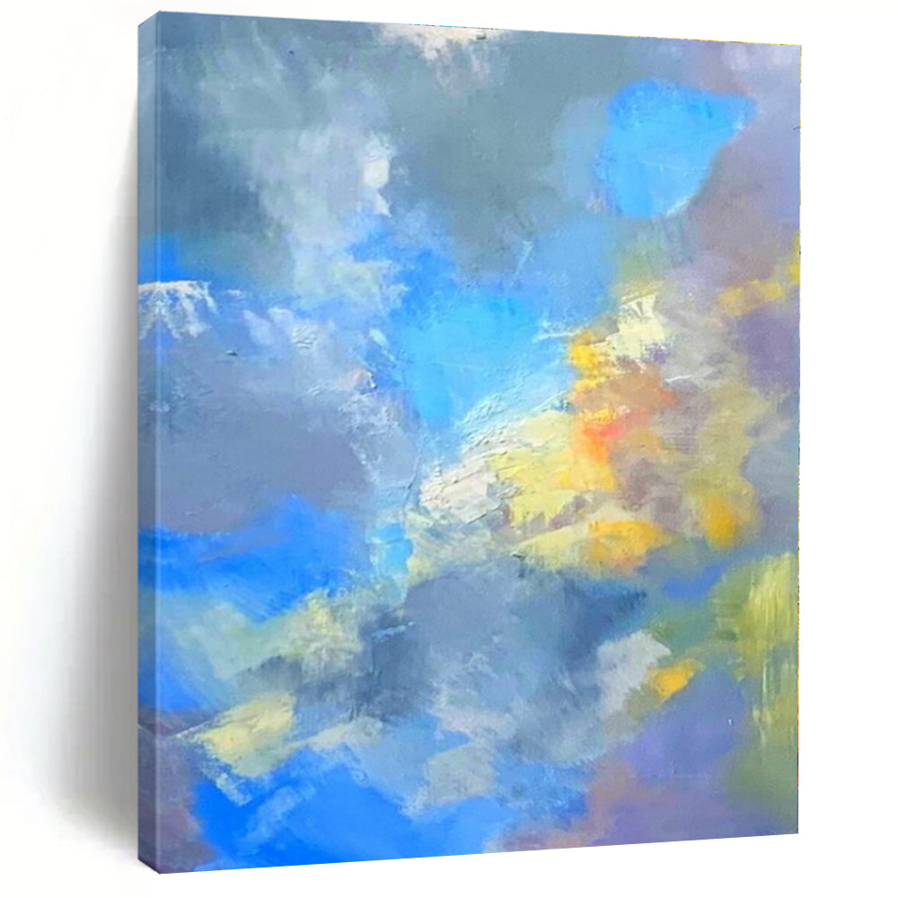 Blue - Grey Color Fusion - Abstract Color - blend Acrylic Painting CT1387