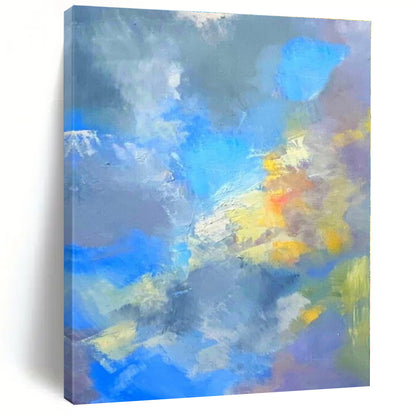 Blue - Grey Color Fusion - Abstract Color - blend Acrylic Painting CT1387