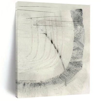 “Subtle Gray Abstract Etchings” - Gray, White Abstract Painting On Canvas DTP214