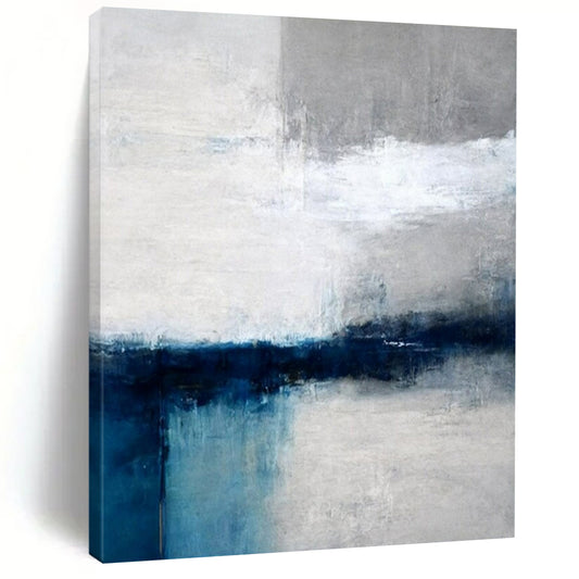 “Gray - Blue Calm Divide” – Minimalist Abstract Art CT1033