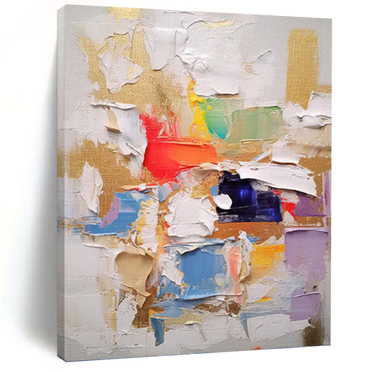 “Color - Blocked Impasto Abstraction” - Bold Abstract Painting On Canvas DKH1057