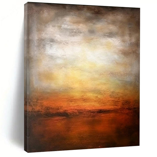 “Warm Sunset Landscape” ，Abstract Landscape Oil Painting CT0917