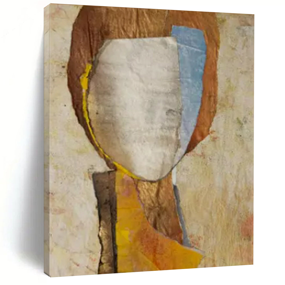 “Collage Portrait” - Mixed - media Abstract Portrait Painting On Canvas CT2221