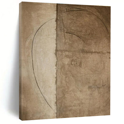 Brown Sketch - like Lines, "Earthy Draft" - Abstract Sketch Painting CT0708