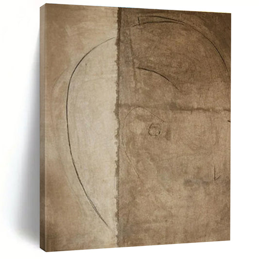 Brown Sketch - like Lines, "Earthy Draft" - Abstract Sketch Painting CT0708