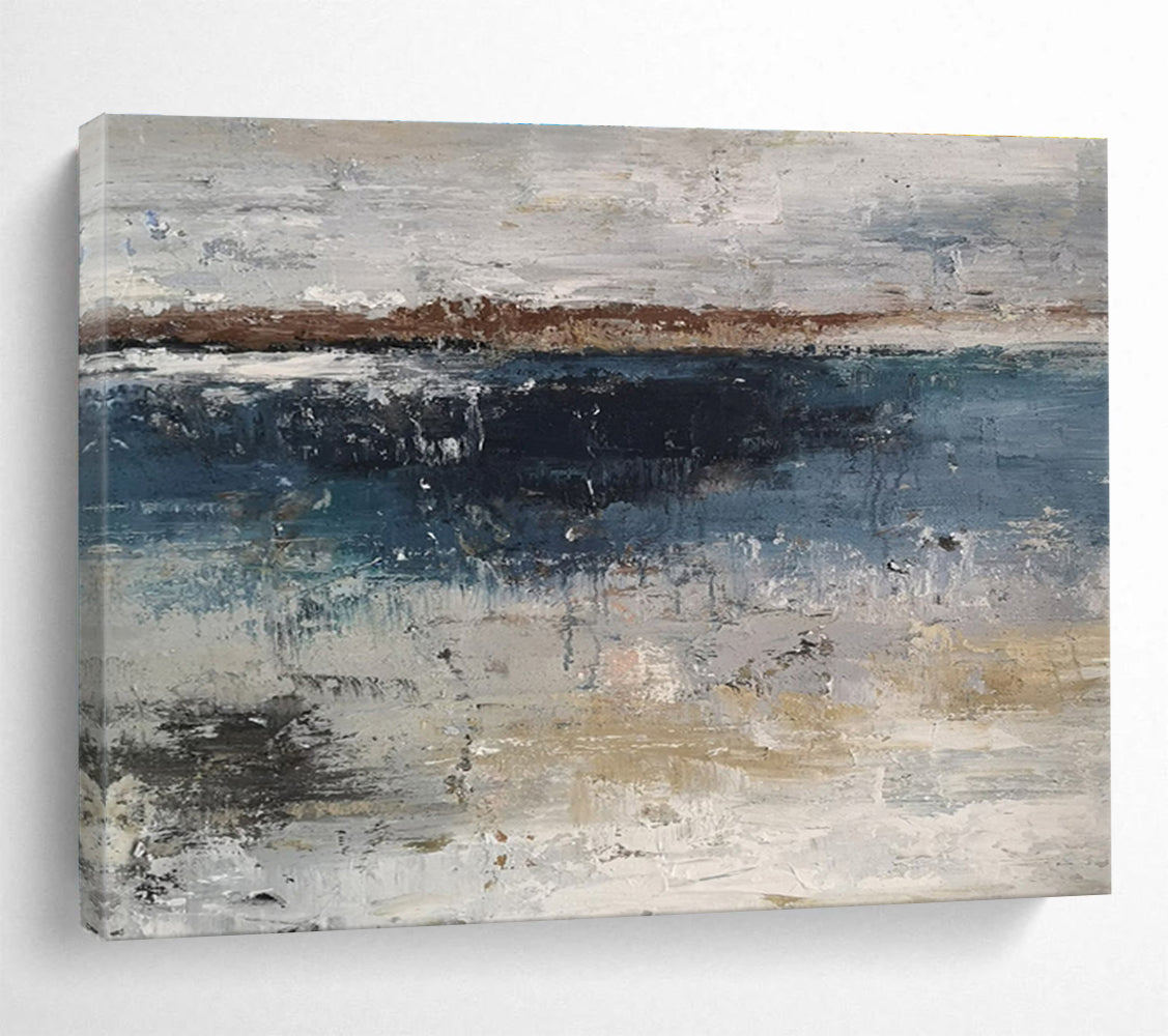 Textured Coastal Abstract Painting On Canvas DKH288