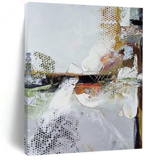 “Textured Abstract Composition” - Mixed - Media Abstract Painting On Canvas DTP047