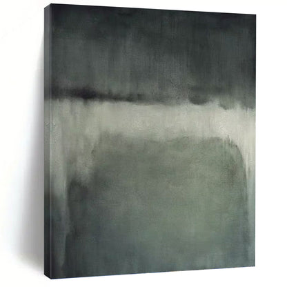 “Muted Gray Horizons” - Shades of Gray Abstract Minimalist Painting On Canvas DKH1193