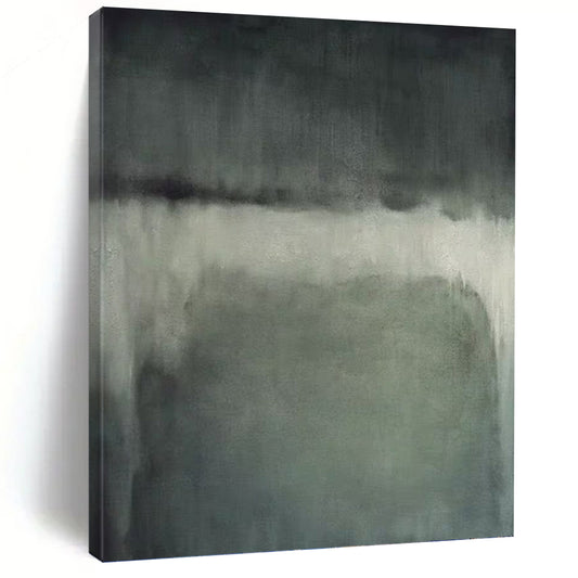 “Muted Gray Horizons” - Shades of Gray Abstract Minimalist Painting On Canvas DKH1193