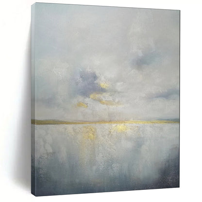 “Gilded Horizon: Abstract Sea & Sky” - Textured Mixed - Media on Canvas CT1903