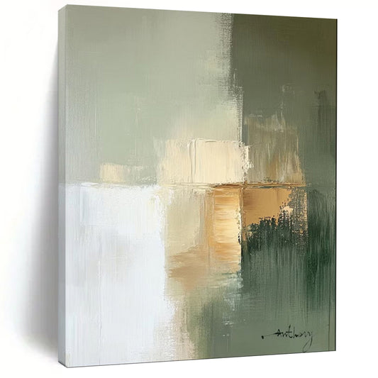 “Muted Tones Abstract Blocks” – Minimalist Acrylic Composition CT2081