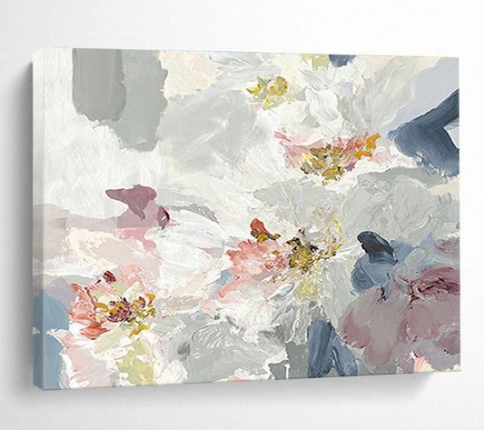 “Abstract Floral Blooms” Abstract Impasto Painting On Canvas DKH404