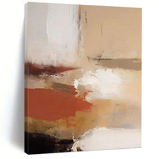 Earth & White Abstract - Abstract Expressionist Painting On Canvas DKH1245