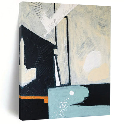 Neutral Tones Abstract - Blacks, Whites, and Subtle Pops Painting On Canvas CT2378