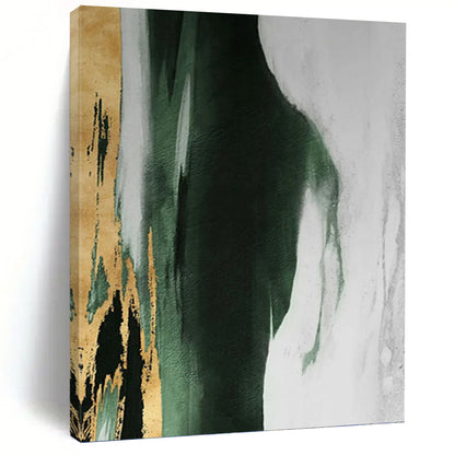 “Green - Gold - Gray Abstract Fusion” Painting On Canvas DKH1234