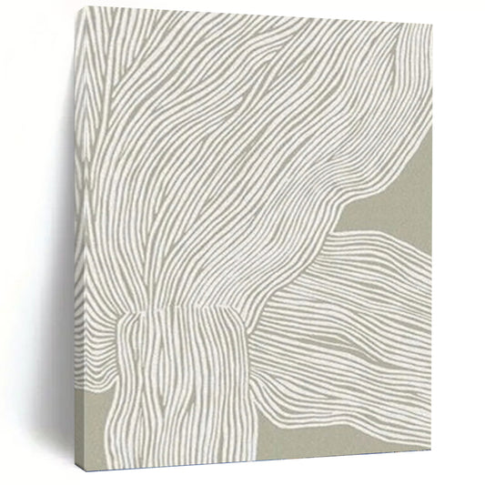 “Gray and White Linear Abstract” - Minimalist Drawing - Inspired Painting On Canvas DKH1119