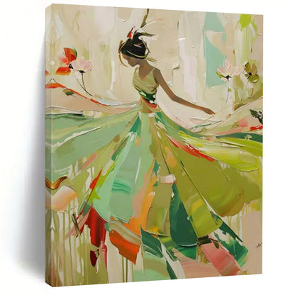 “Dancing Figure” - Colorful Abstract Figure Painting On Canvas CT2238