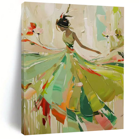 “Dancing Figure” - Colorful Abstract Figure Painting On Canvas CT2238