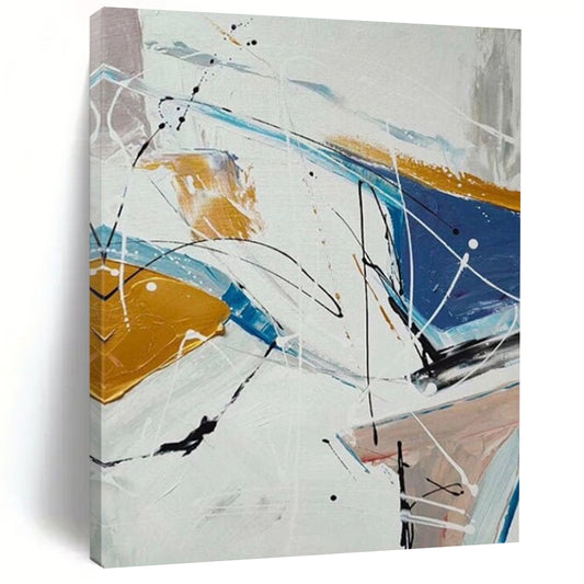 “Colorful Linear Dynamism” - Abstract Expressionist Painting On Canvas DTP049