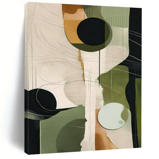 Green - Geometric Circles & Lines - Abstract Bauhaus - Style Acrylic CT1276