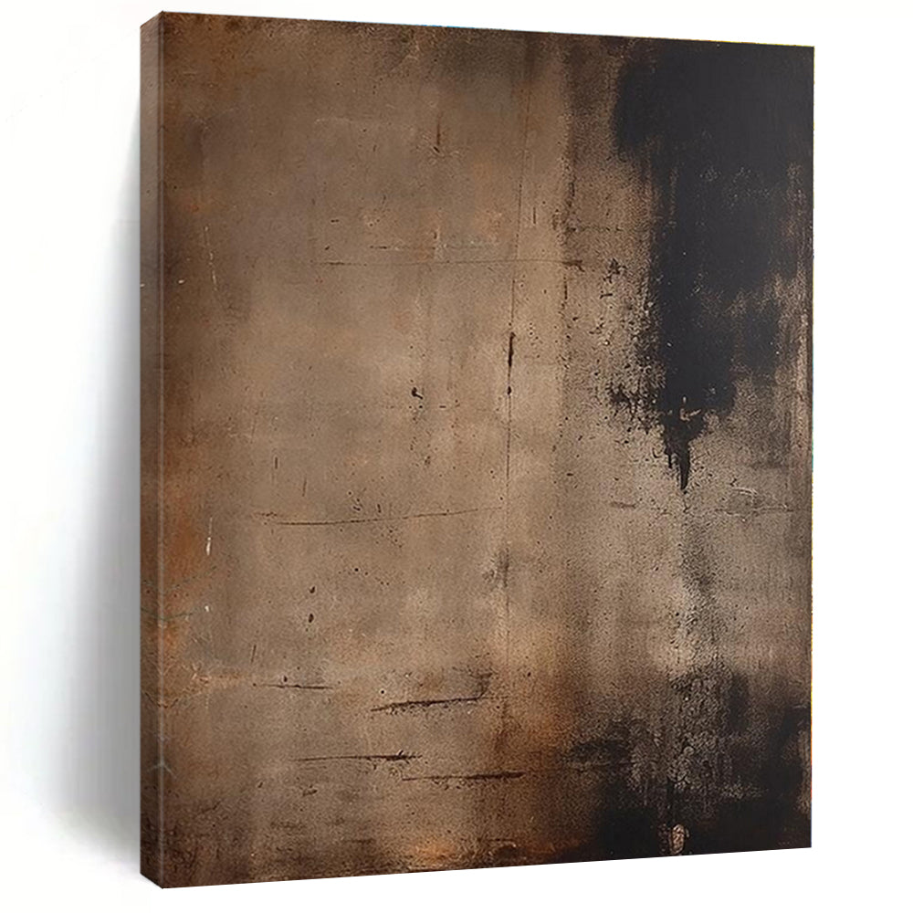 Dark Brown Textured Abstract - Subtle Textured Acrylic Painting CT1361