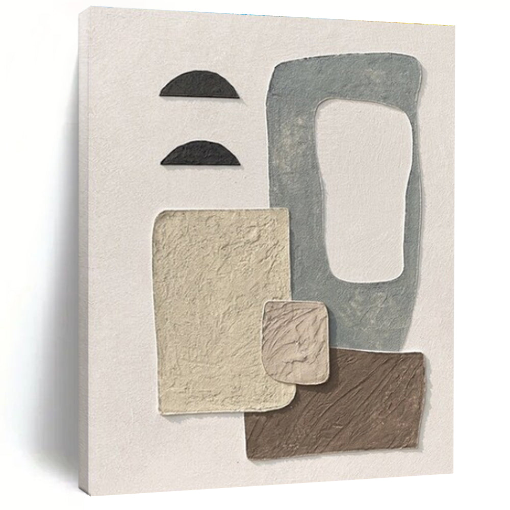 “Neutral Textured Collage”，Abstract Mixed - Media Style CT0679