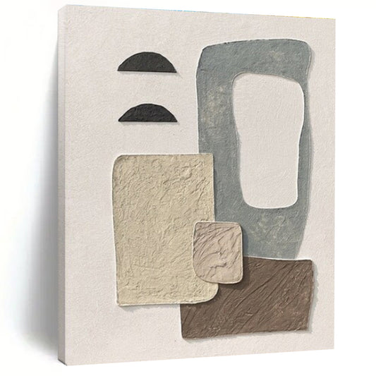 “Neutral Textured Collage”，Abstract Mixed - Media Style CT0679