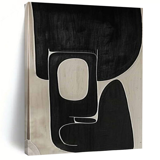 “Black - White Geometric Harmony” – Abstract Geometric Painting CT1074